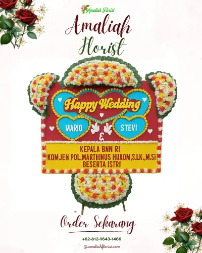 Karangan Papan Bunga Pernikahan di Manunggang Julu